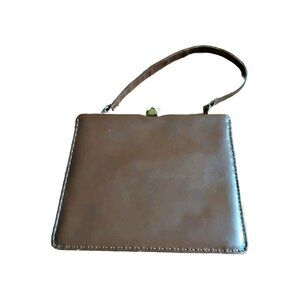 VINTAGE DARK BROWN  HANDBAG MADE Light Pen Stain Inside